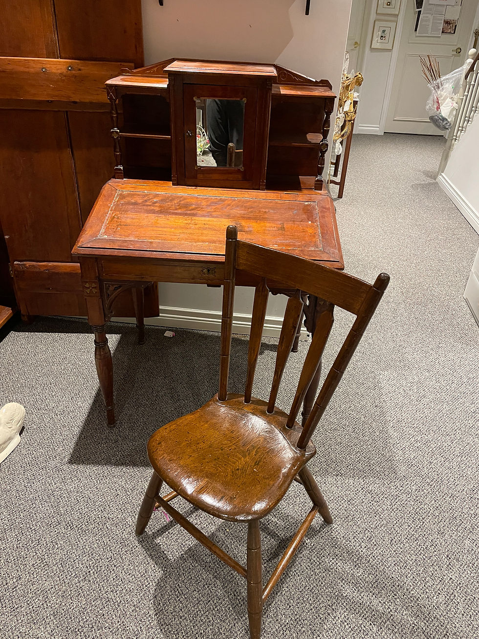 Thumbnail: Lot 124 - Antique Slope-Front Desk & Chair