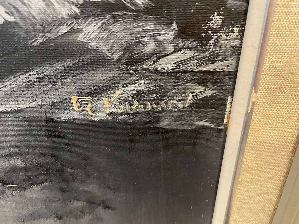 Thumbnail: Lot 66 - Vintage Oil of Evergreens on Lake