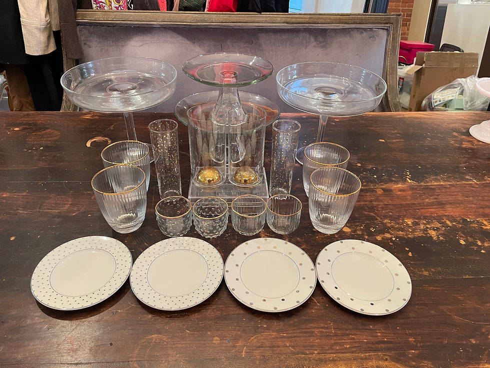 Lot 75 Kate Spade Polka Dot Dishes, etc. Castle Content Sales