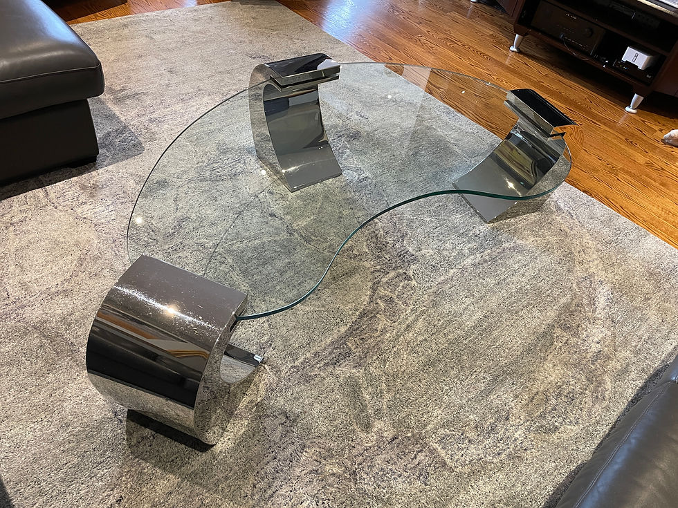 Thumbnail: Lot 9 - Glass & Metal Coffee Table (Retail $2,400)