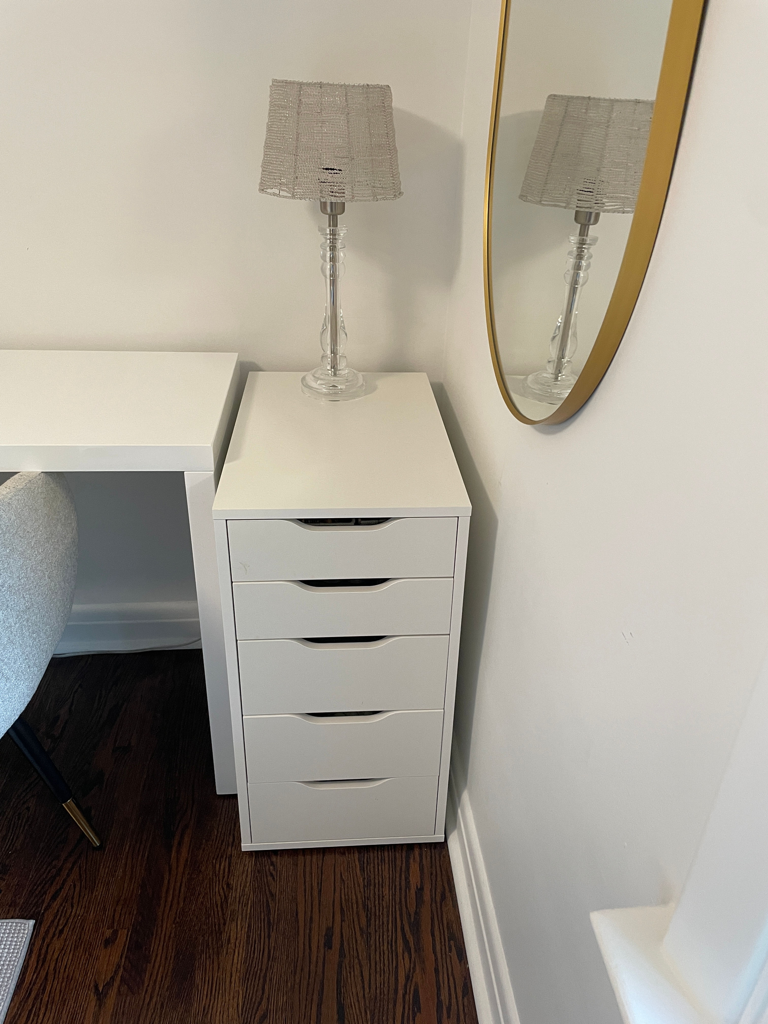 Lot 3 - Five Drawer Cabinet w/ Lamp