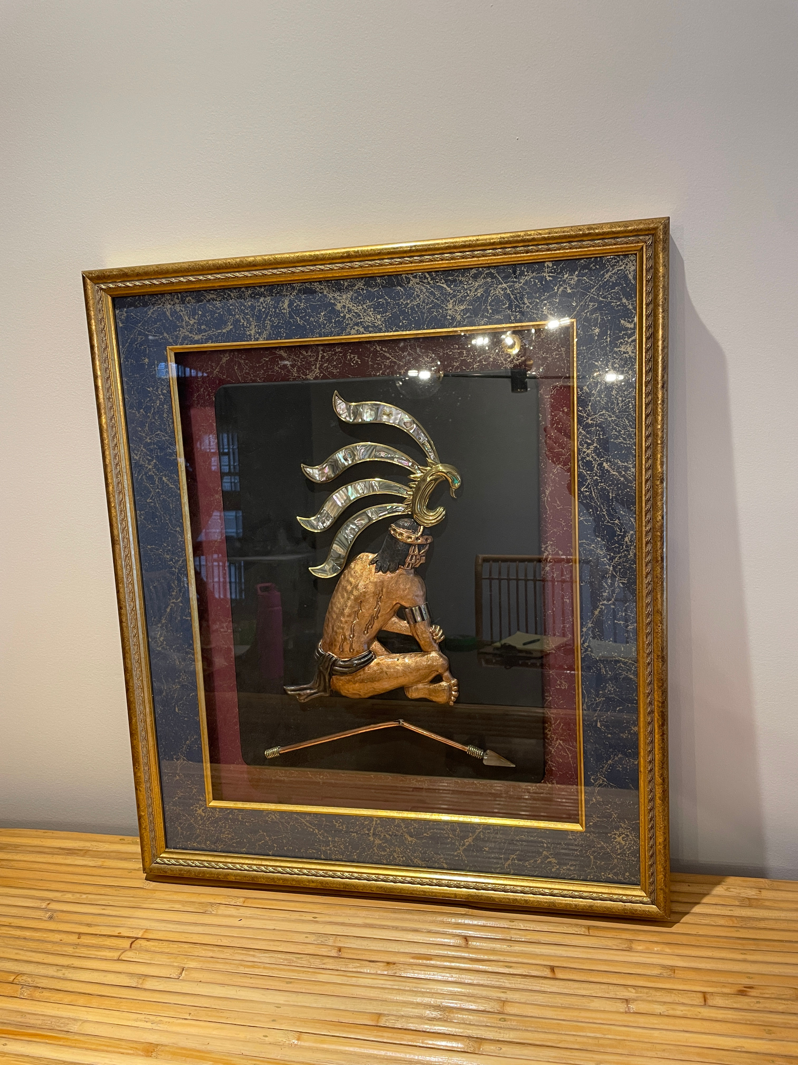 Lot 66 - Sculptural Aztec Art in Shadow Box