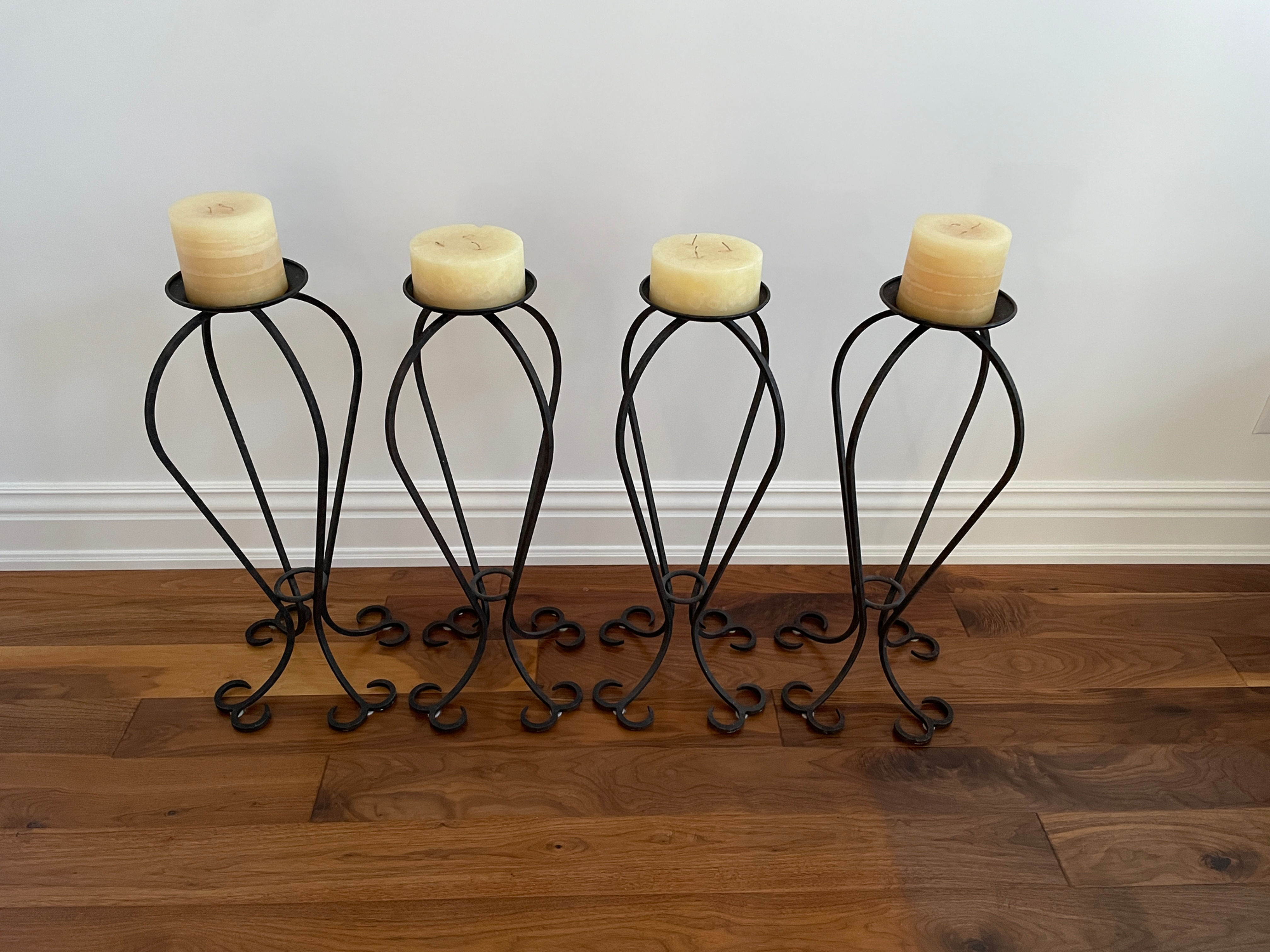 Lot 7 - Iron Candleholders w/ Candles