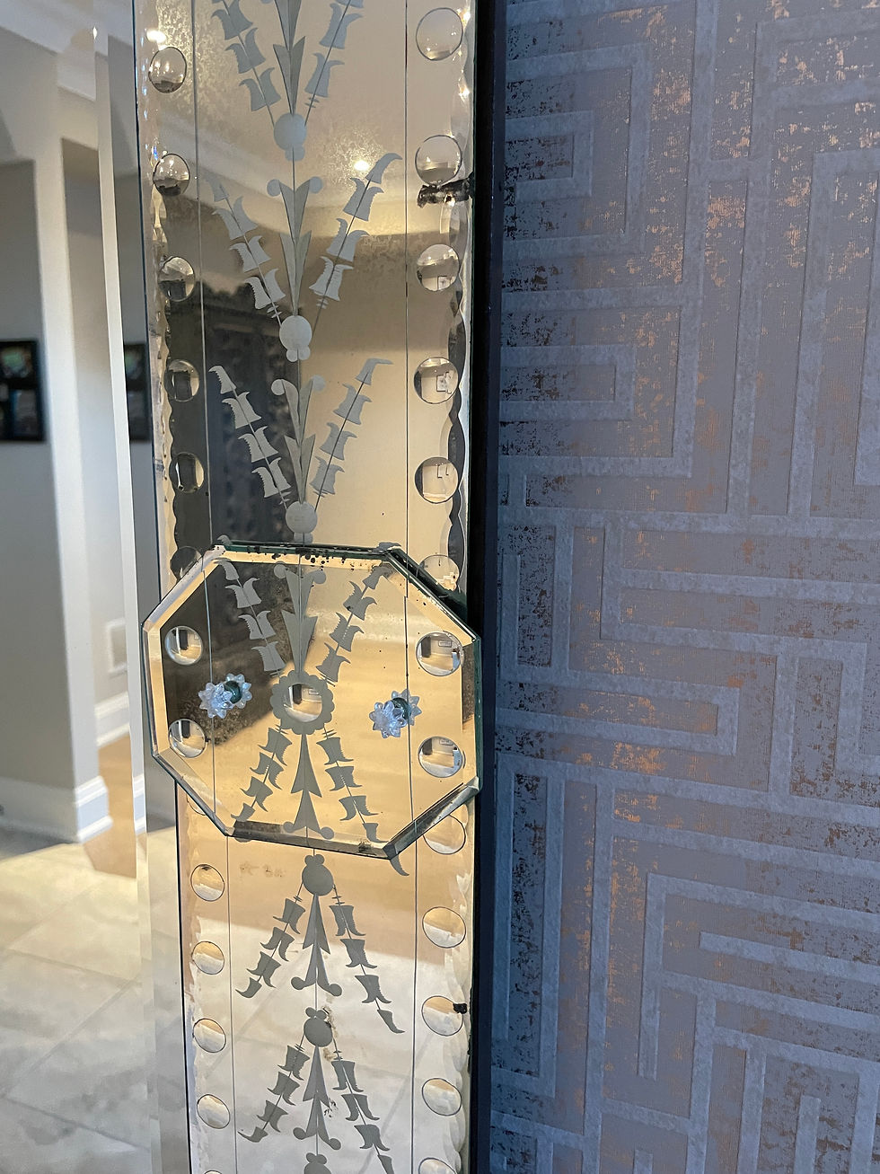 Thumbnail: Lot 64 - Venetian-Style Mirror  (4ft x 8ft)  Retail $6,000