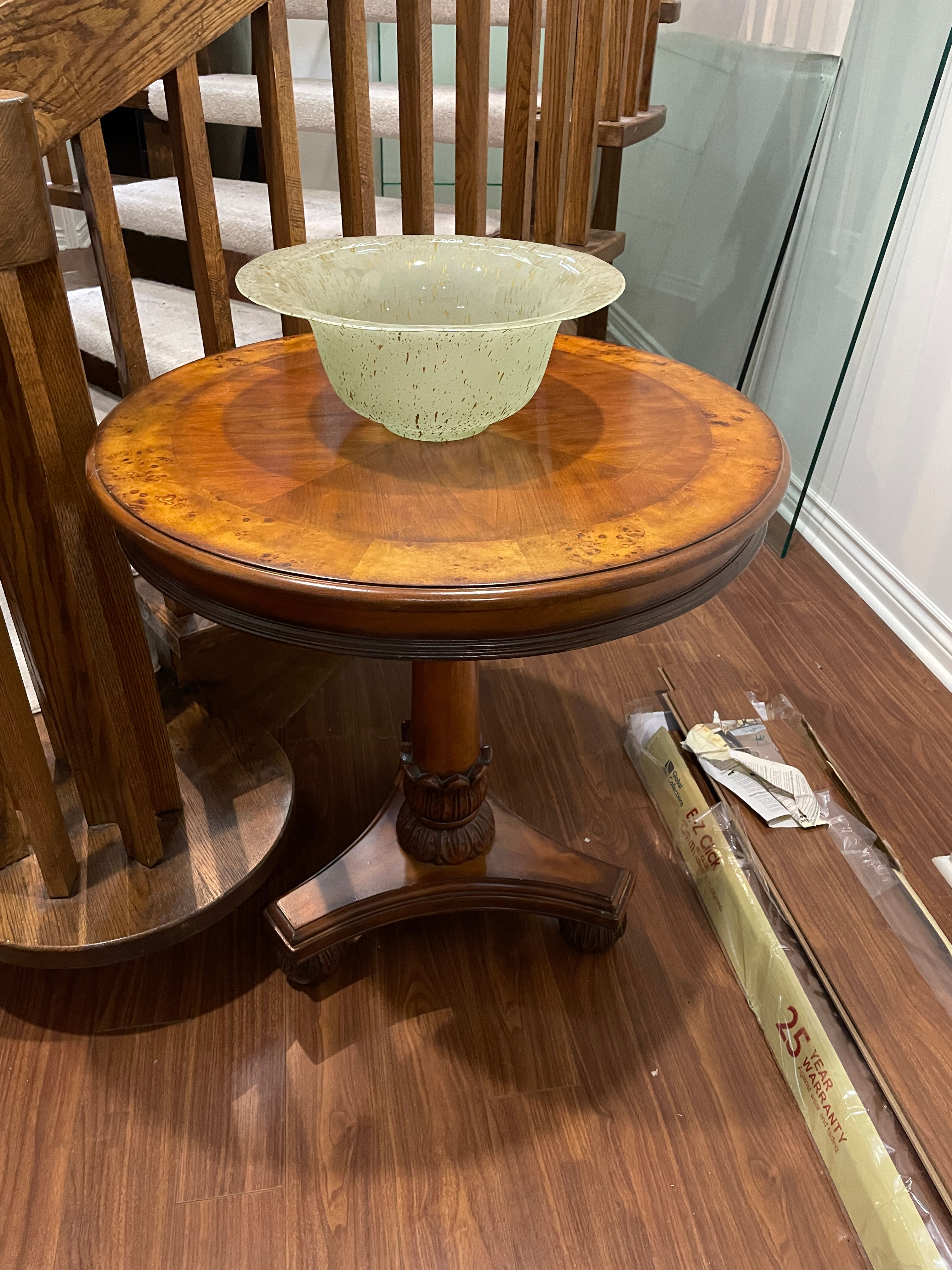 Lot 137 - Pedestal Table & Large Glass Bowl