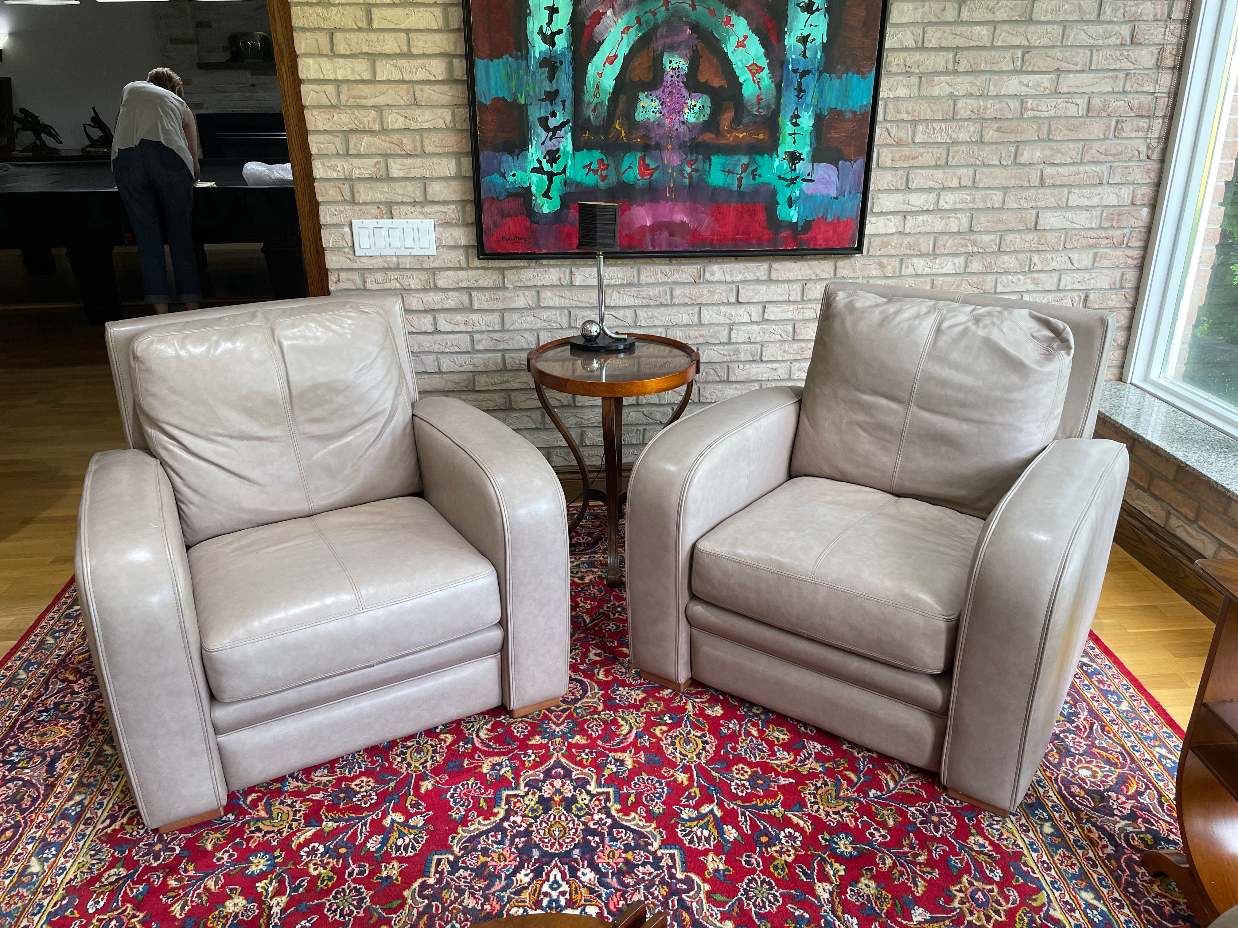 Lot 24 - Pair of Leather Club Chairs