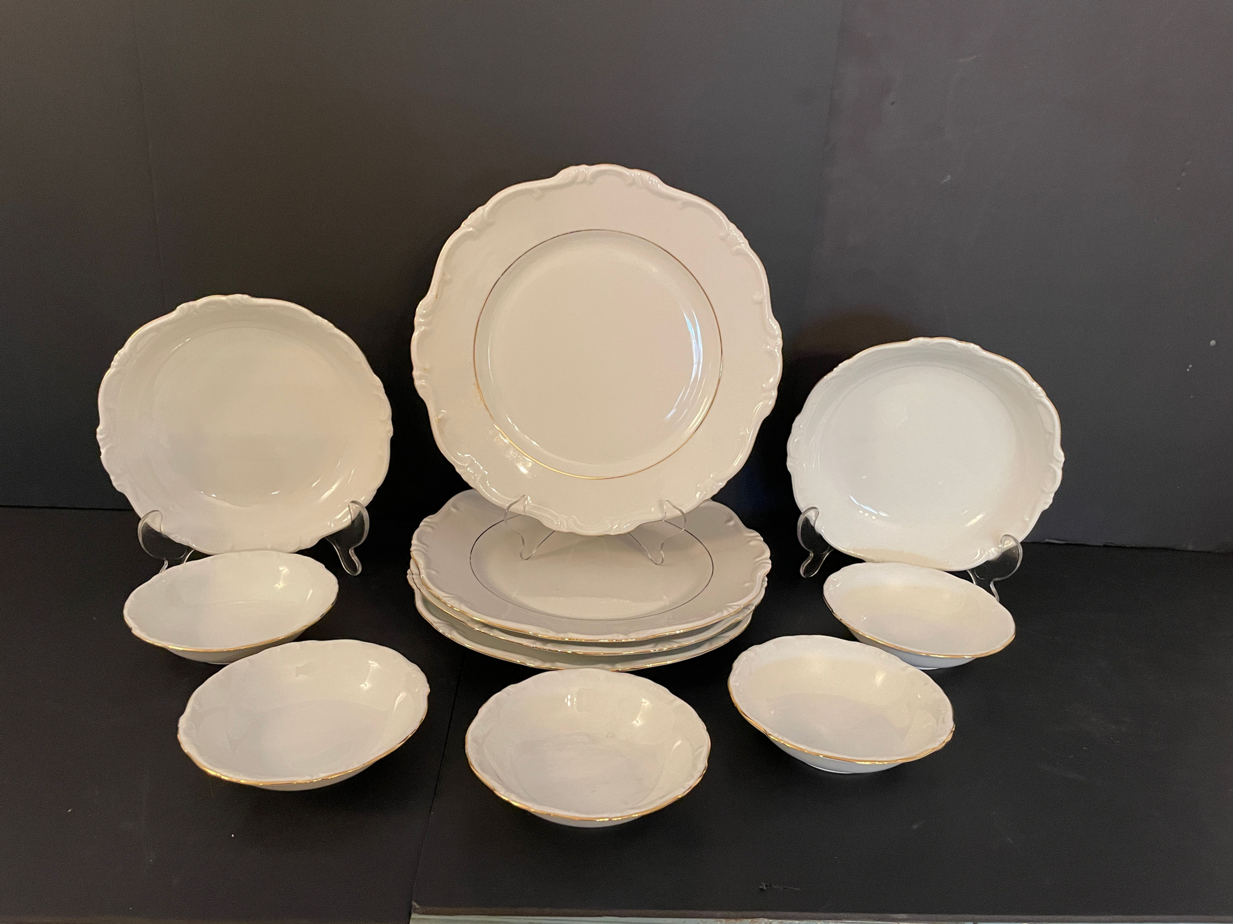 Lot 32 - Assorted Antique Bavarian White Dinnerware