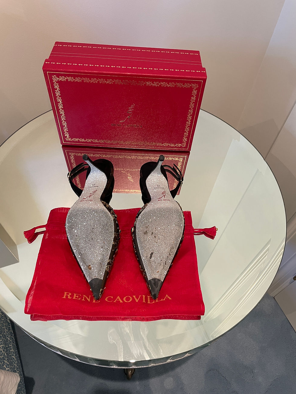 Thumbnail: Lot 104 - Evening Shoes by Rene Caovilla (Size 41) Retail $1,440.