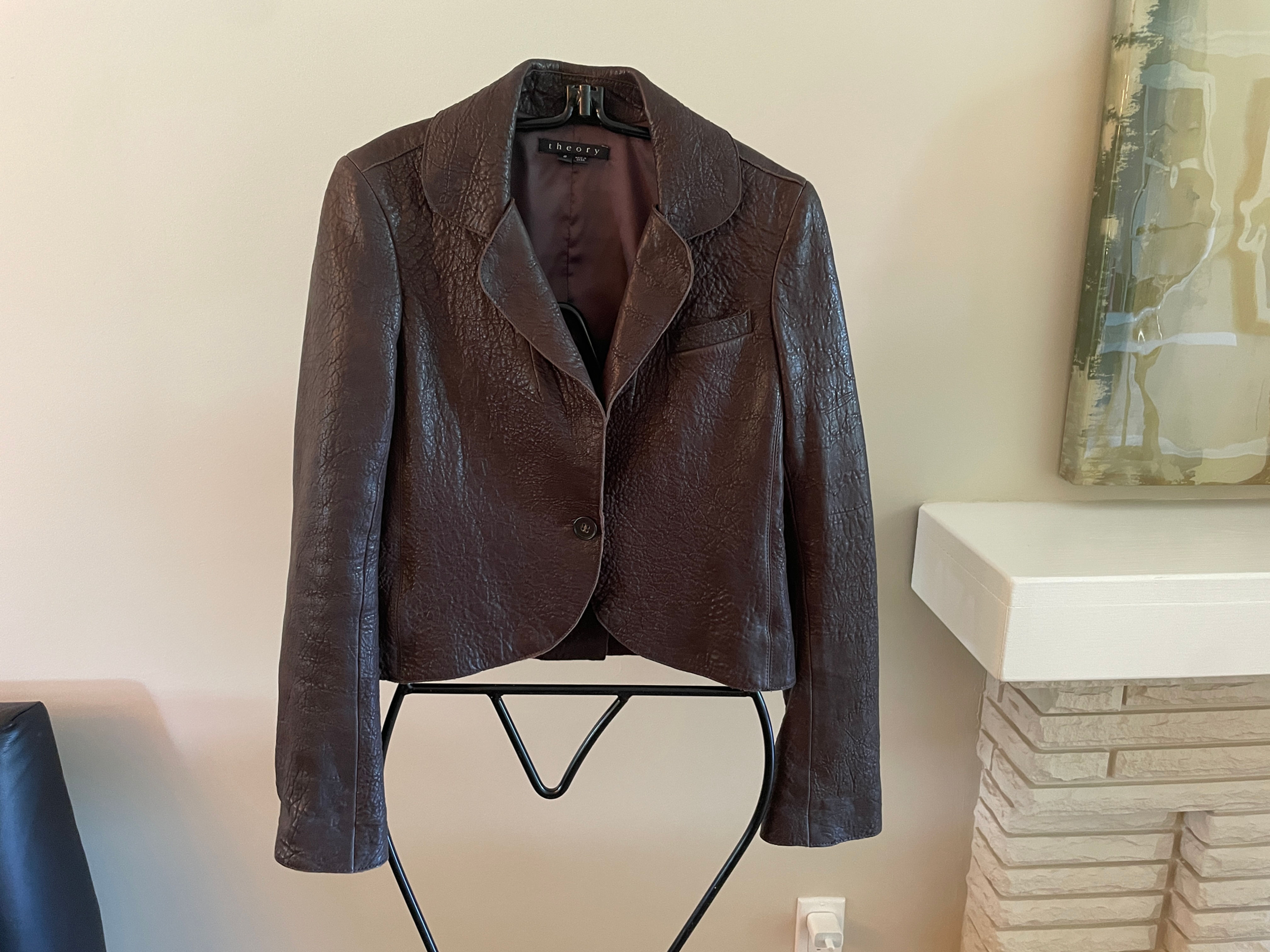 Oot 38 - Theory Brown Leather Jacket