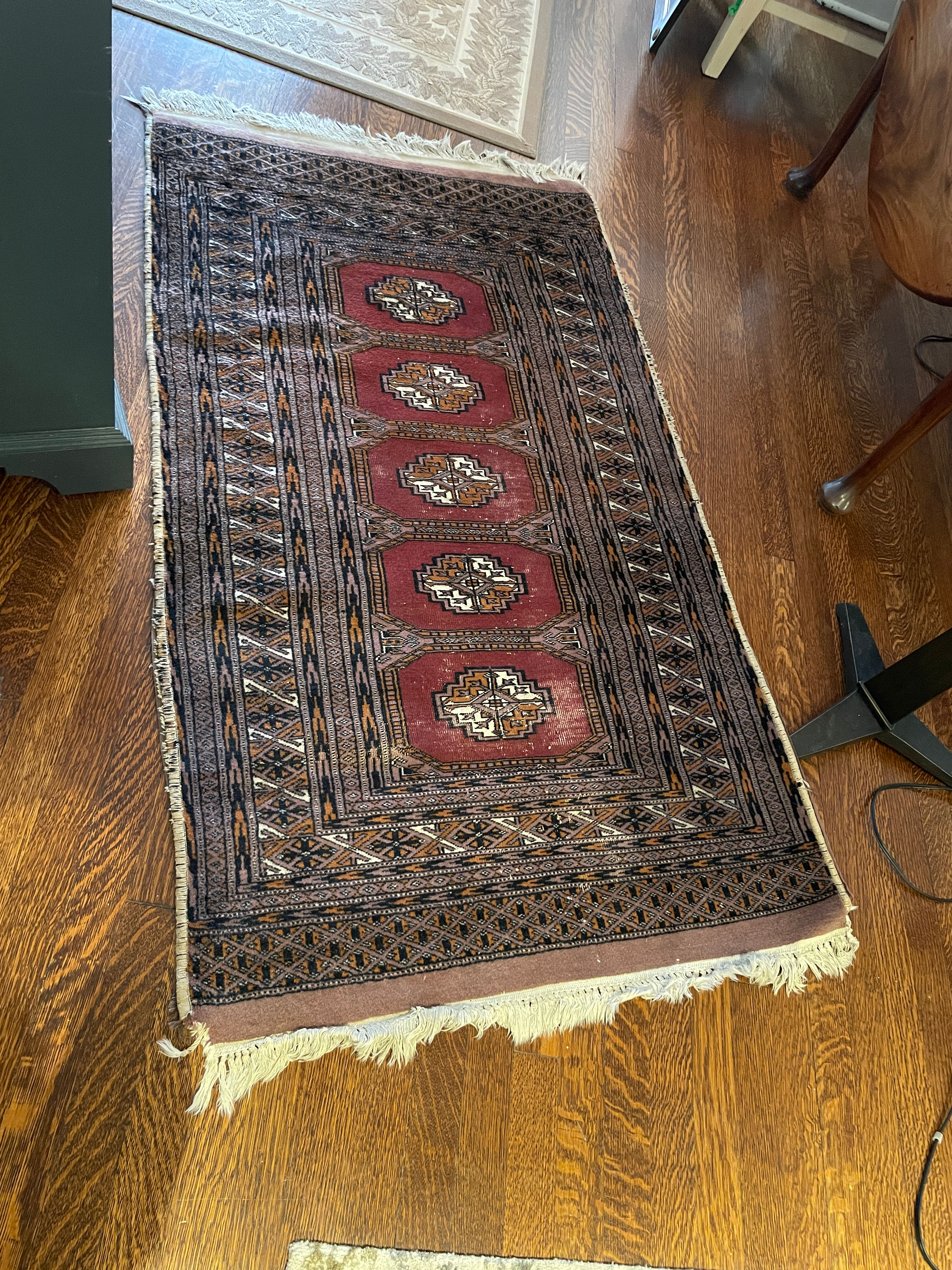 Lot 94 - Bokhara Persian Carpet (Very Worn) 5ft x 2ft 9"