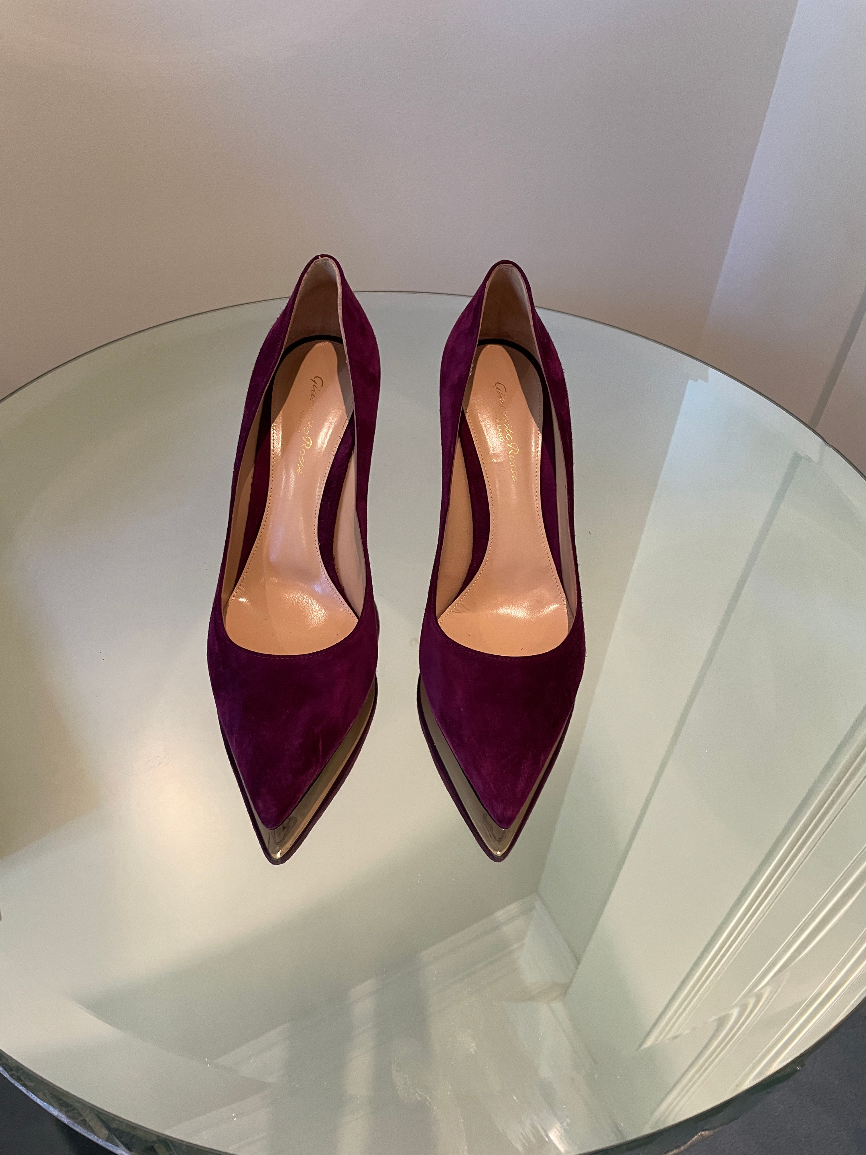 Lot 106 - Purple Suede Heels by Gianvito Rossi (Size 40) Retail $1,150.