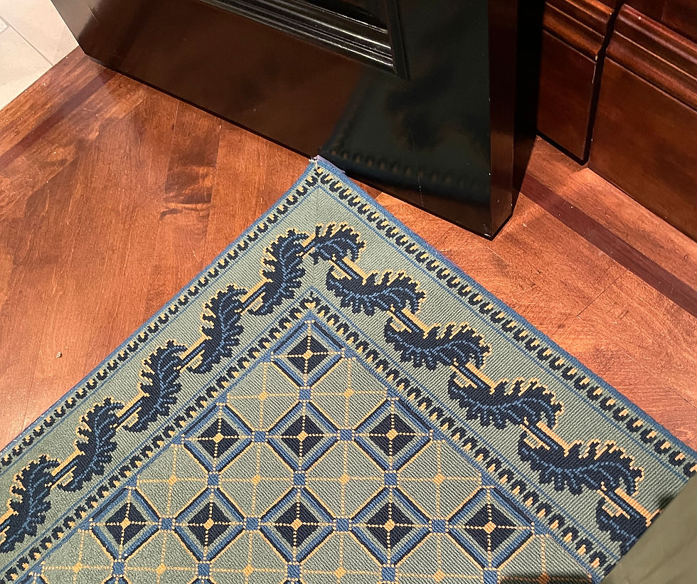 Thumbnail: Lot 39 - Machine-Made Carpet - Blue/Green Pattern