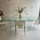 Thumbnail: Lot 62 - Glass Table & 4 Leather Chairs & Faux Flowers