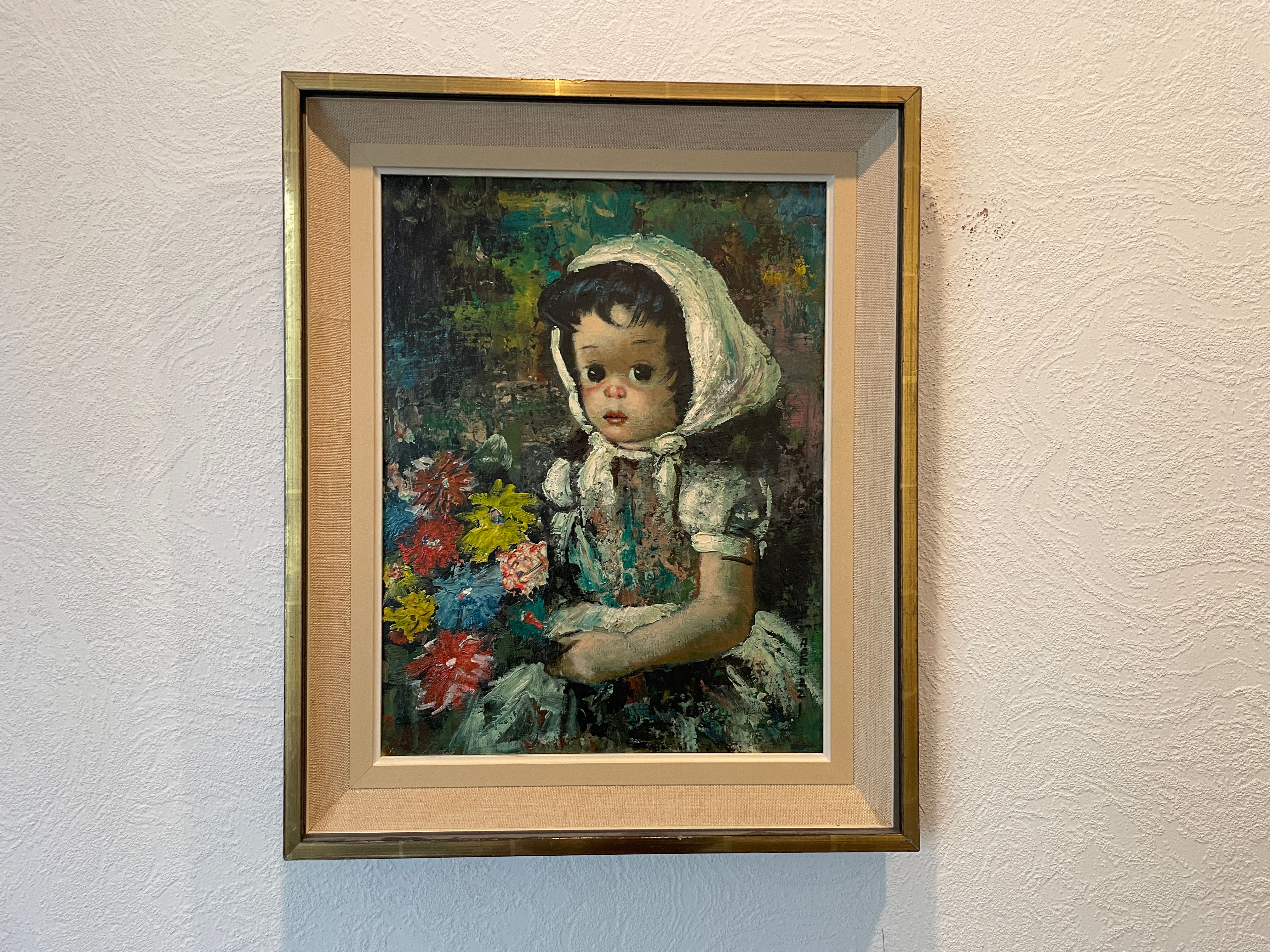 Lot 316 - Vintage Art by Abruzzi (Girl w/ White Head Scarf)