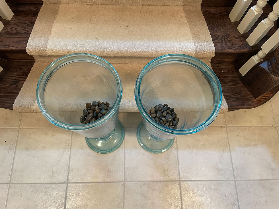 Thumbnail: Lot 51 - Pair of Blue Glass Urns