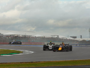 Liam Lawson at the wheel of a Formula 2 car on track