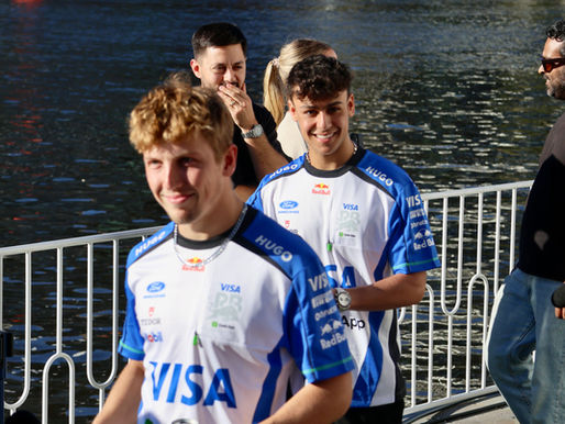 Liam Lawson and Arvid Lindblad in Melbourne.