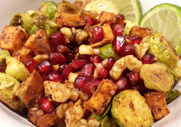 Holiday Brussel Sprouts & Sweet Potato Side Dish- Flavour Burst!