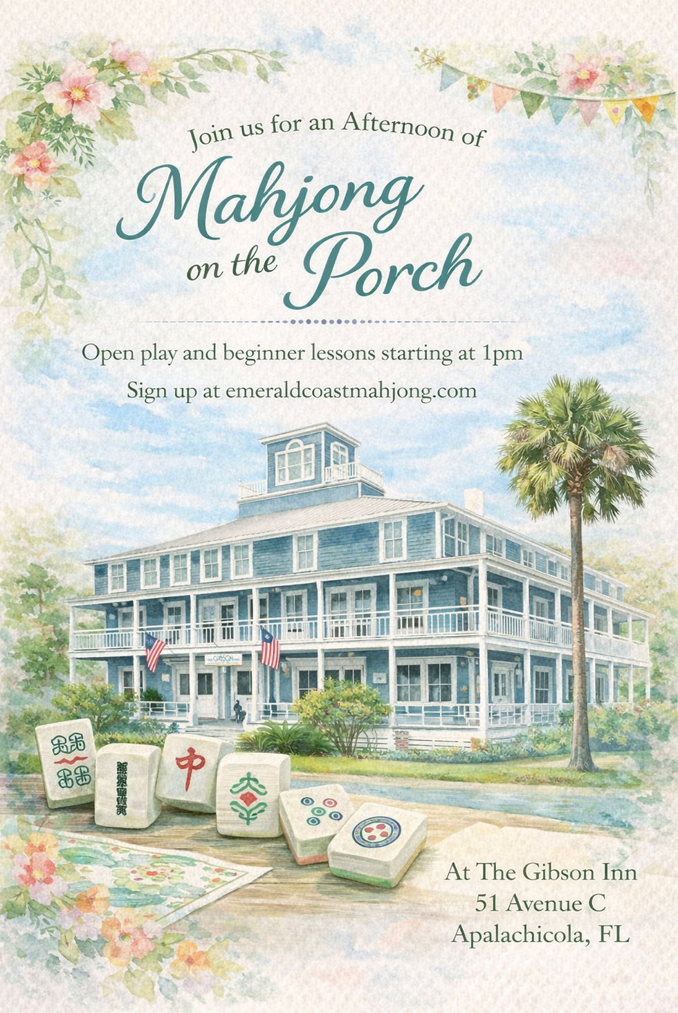 Mahjong on the Porch - Apalachicola