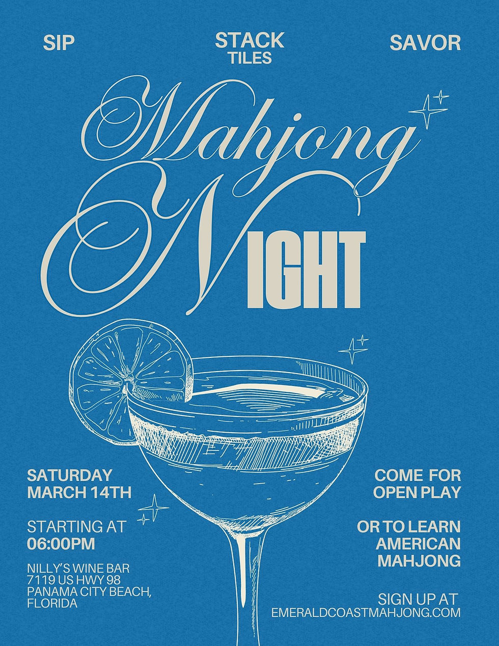 Mahjong Night - Sip, Stack, & Savor