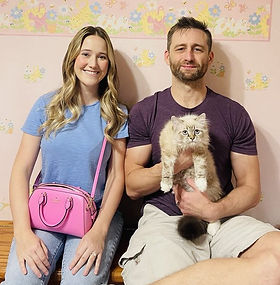 School Teacher Isabella Muller & her husband Eddie of Lafayette, Louisiana came 6/28/2025 for our Seal Lynx Ragdoll Male & named him FRANCIS.
