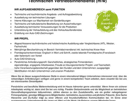 Technischen Vertriebsinnendienst (m/w)