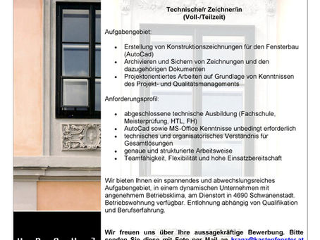 Technische/r Zeichner/in(Voll-/Teilzeit)