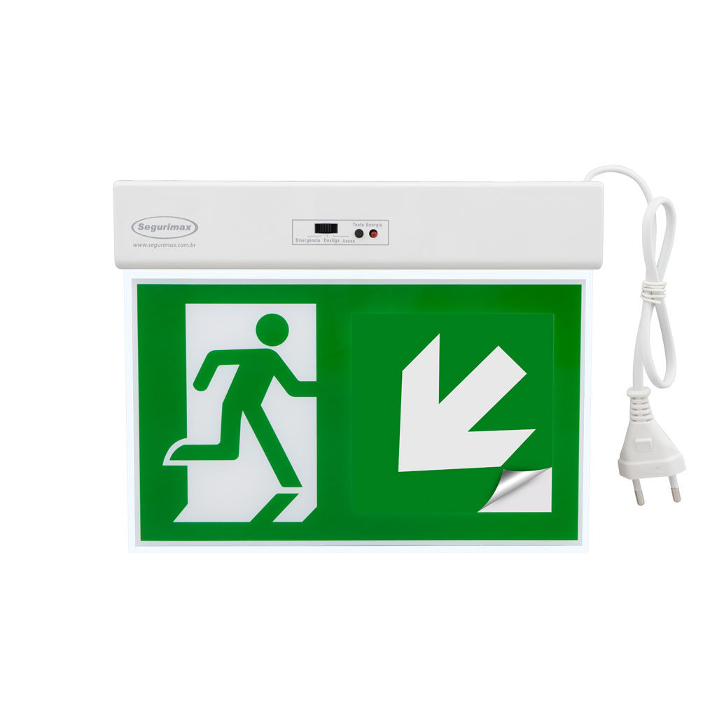 Sinalização de Saída Rota de Fuga Sempre Acesa Verde 24x18cm