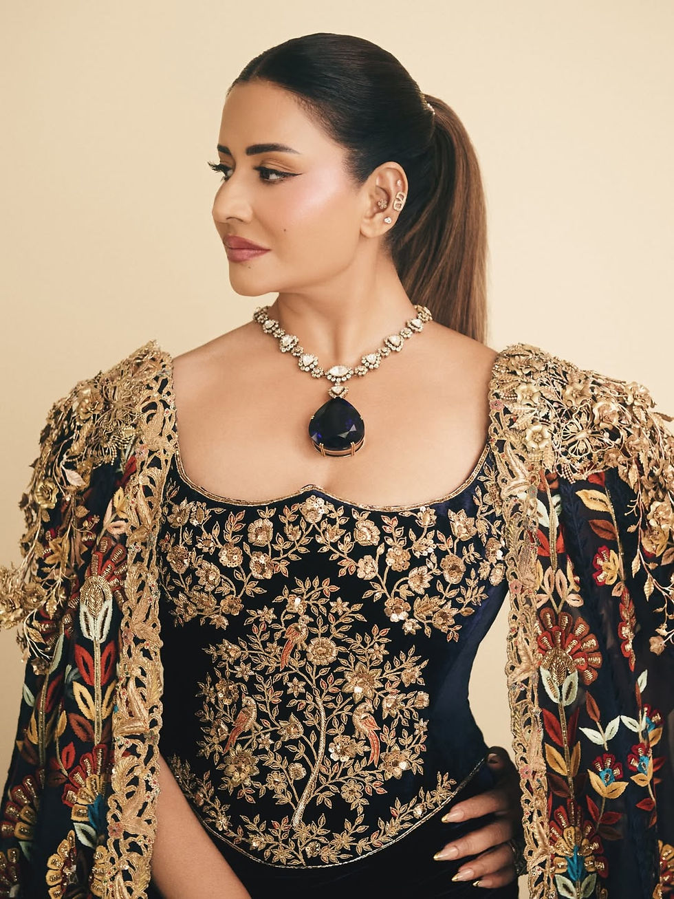 Sudha Reddy tanzanite necklace 550 carat Met Gala 2026

