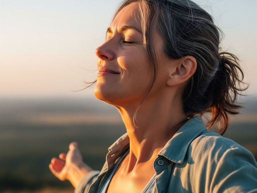 Authentic, powerful and humble woman mid age feeling free