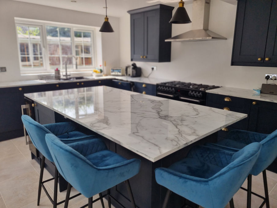close up of kitchen island in newly installed kitchen