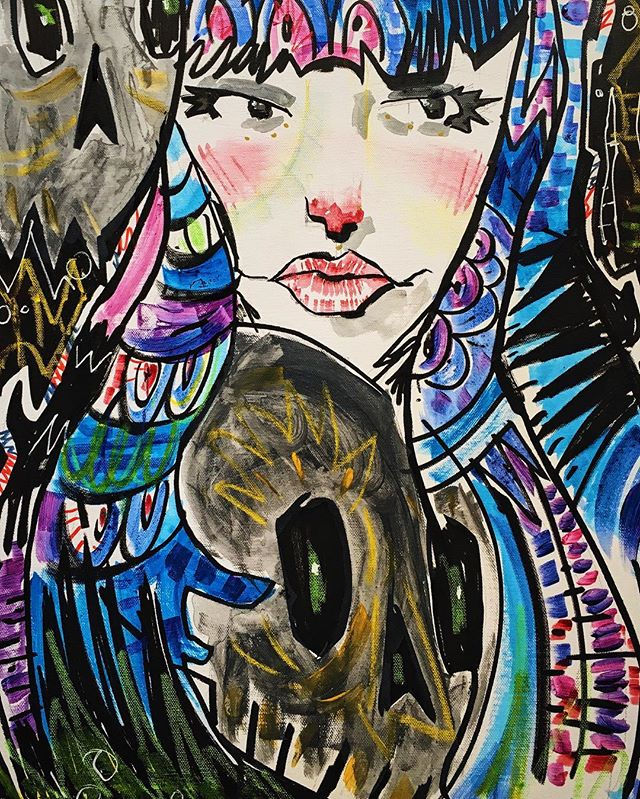 No puedo subir el cuadro entero, pero así recortadito no esta mal! #inspired #drawing #draw #paintin