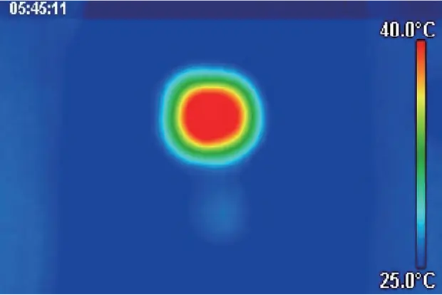 Thermal image 25 seconds after pulse