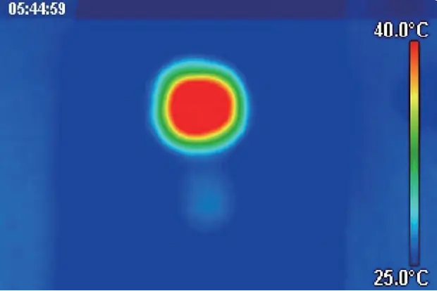 Thermal image 13 seconds after pulse