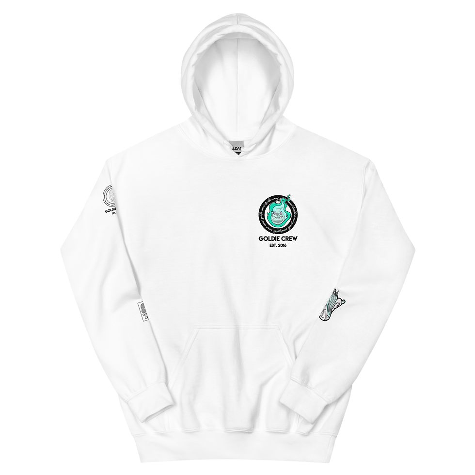 Thumbnail: Almighty Goldie Hoodie (holy water)