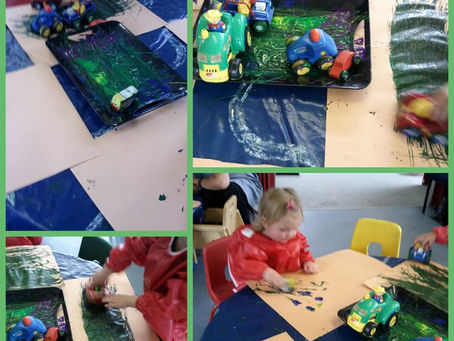 faire rouler les voitures dans la peinture