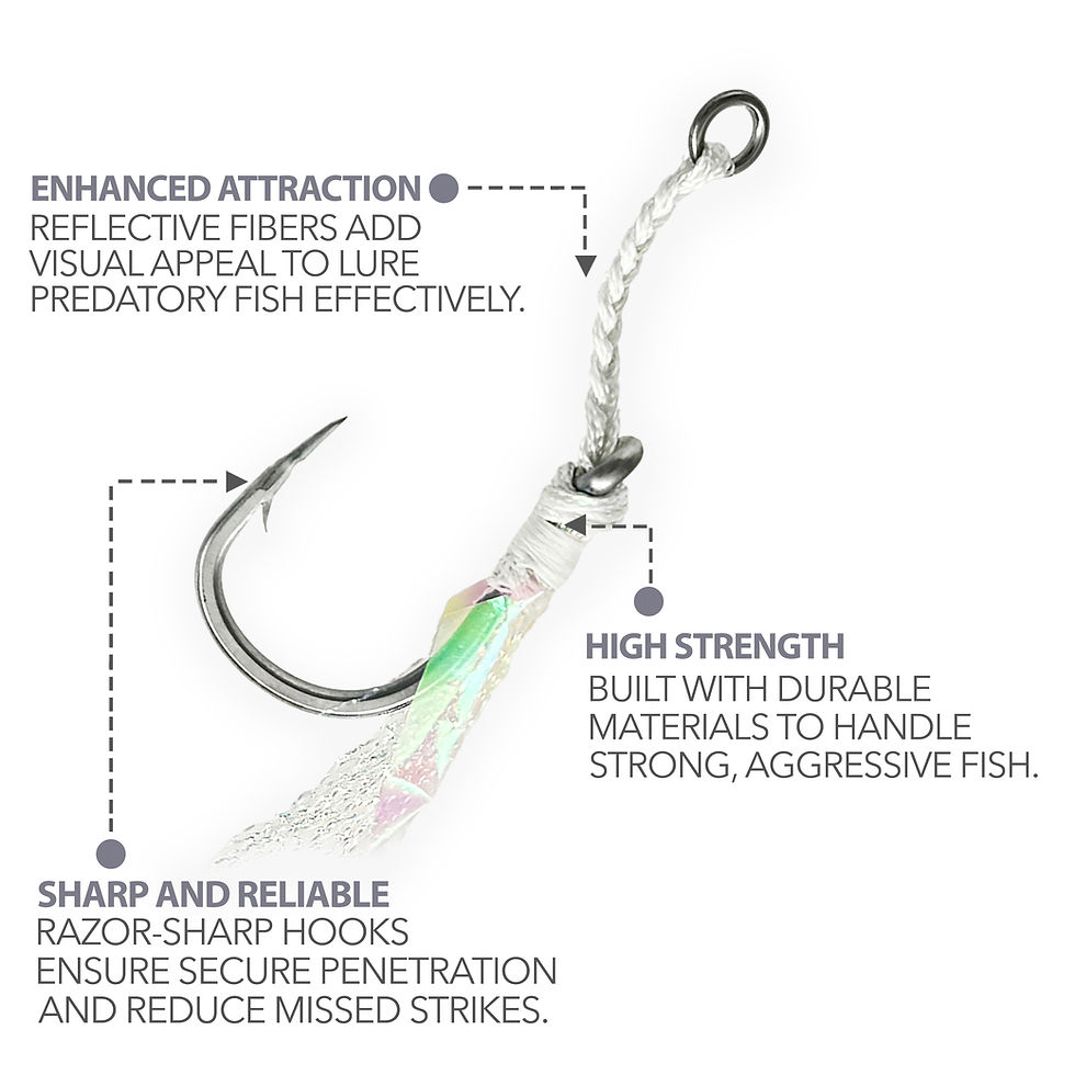 Thumbnail: Jigging Assist Hooks, Quad Rope,7/0,3pcs/Pack,4packs