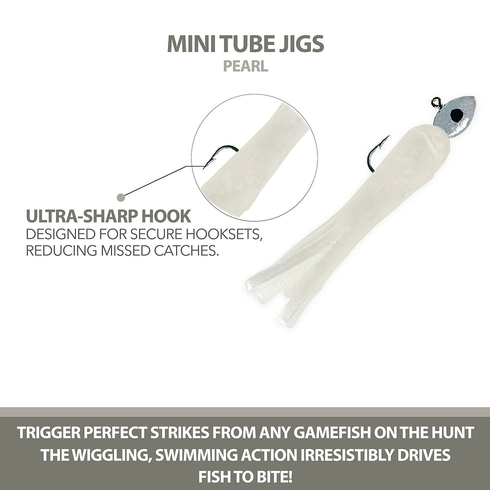 Thumbnail: Mini Tube Jigs-Pearl, 15 pieces
