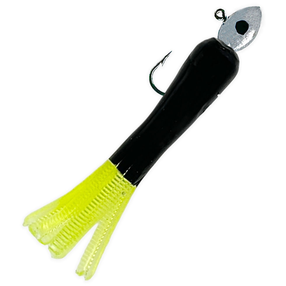 Thumbnail: Mini Tube Jigs-Black Chartreuse, 15 pieces