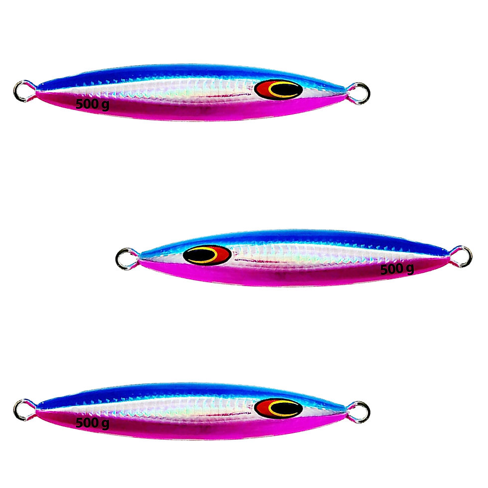 Thumbnail: Tuna Jig, Blue Pink Zebra Glow, 3 Pieces, Wire-Through