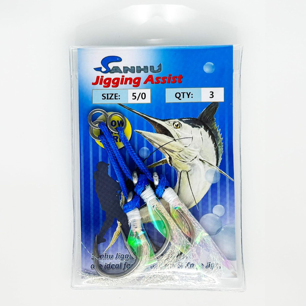 Jigging Assist Hooks,5/0,3pcs/Pack,2packs