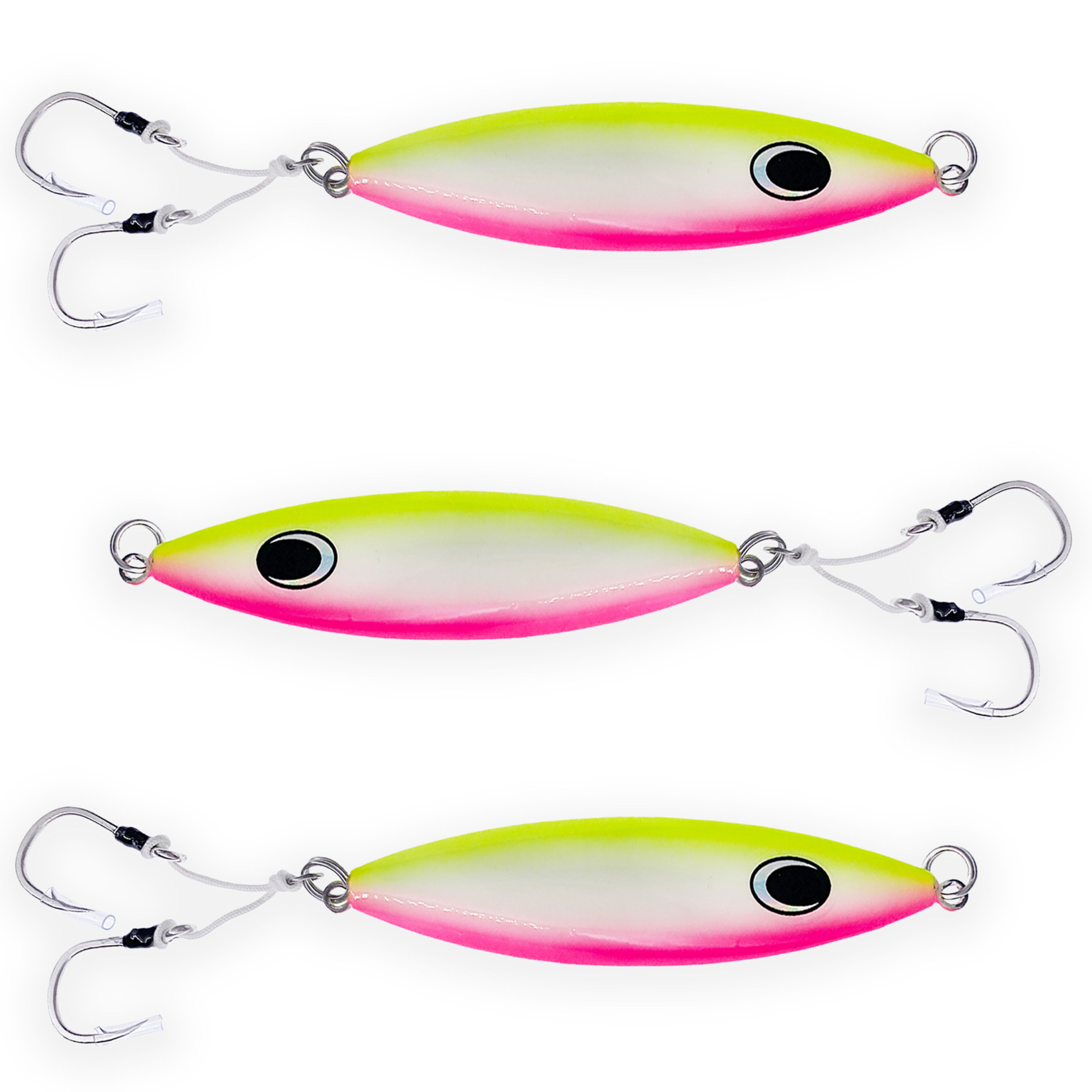 NM Slow Fall Jig 250g Pink Glow 3 Pieces