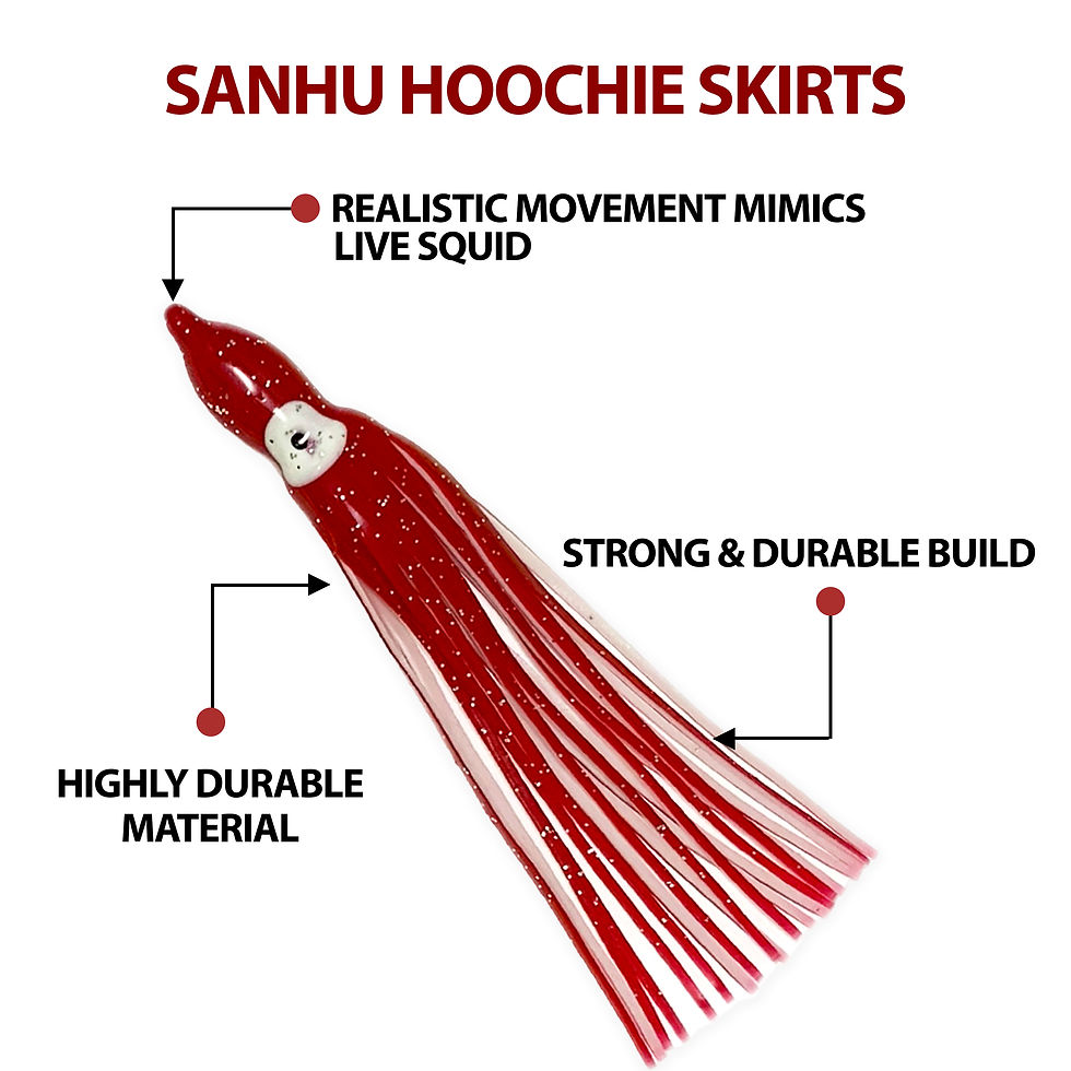 Thumbnail: Hoochie Skirts Squid Red -White 4.75 inch