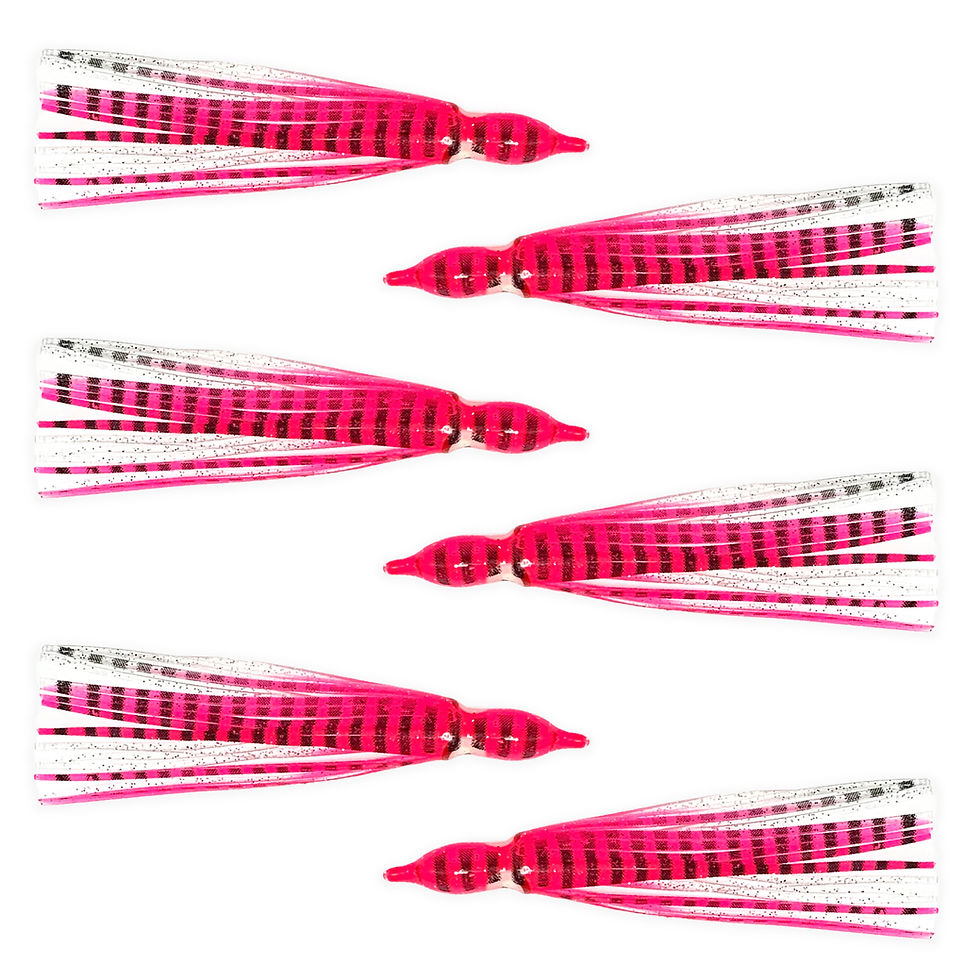 Thumbnail: Hoochie Skirts Squid Pink Tiger 4.75 inch