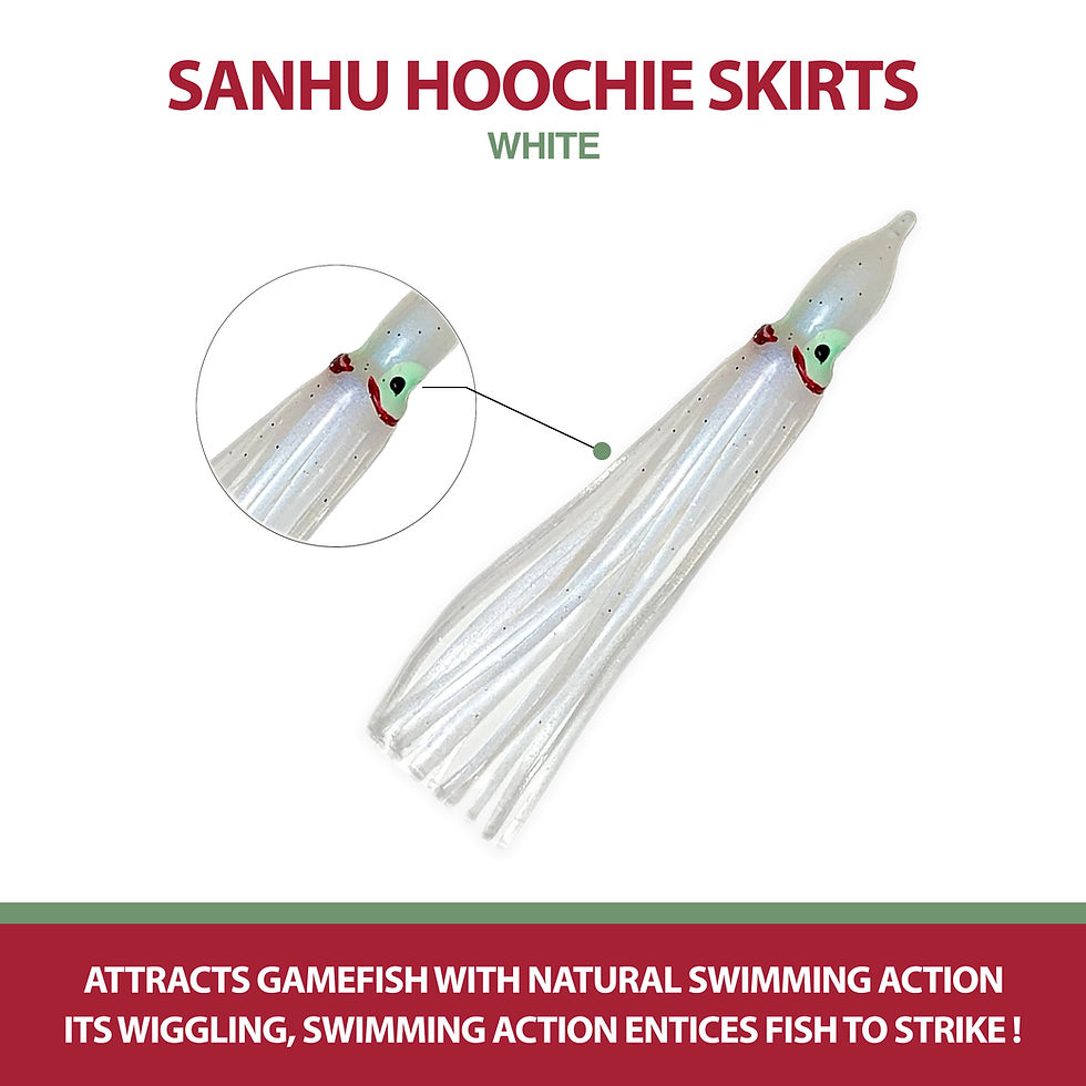 Thumbnail: Hoochie Skirts Squid White 4.75 inch