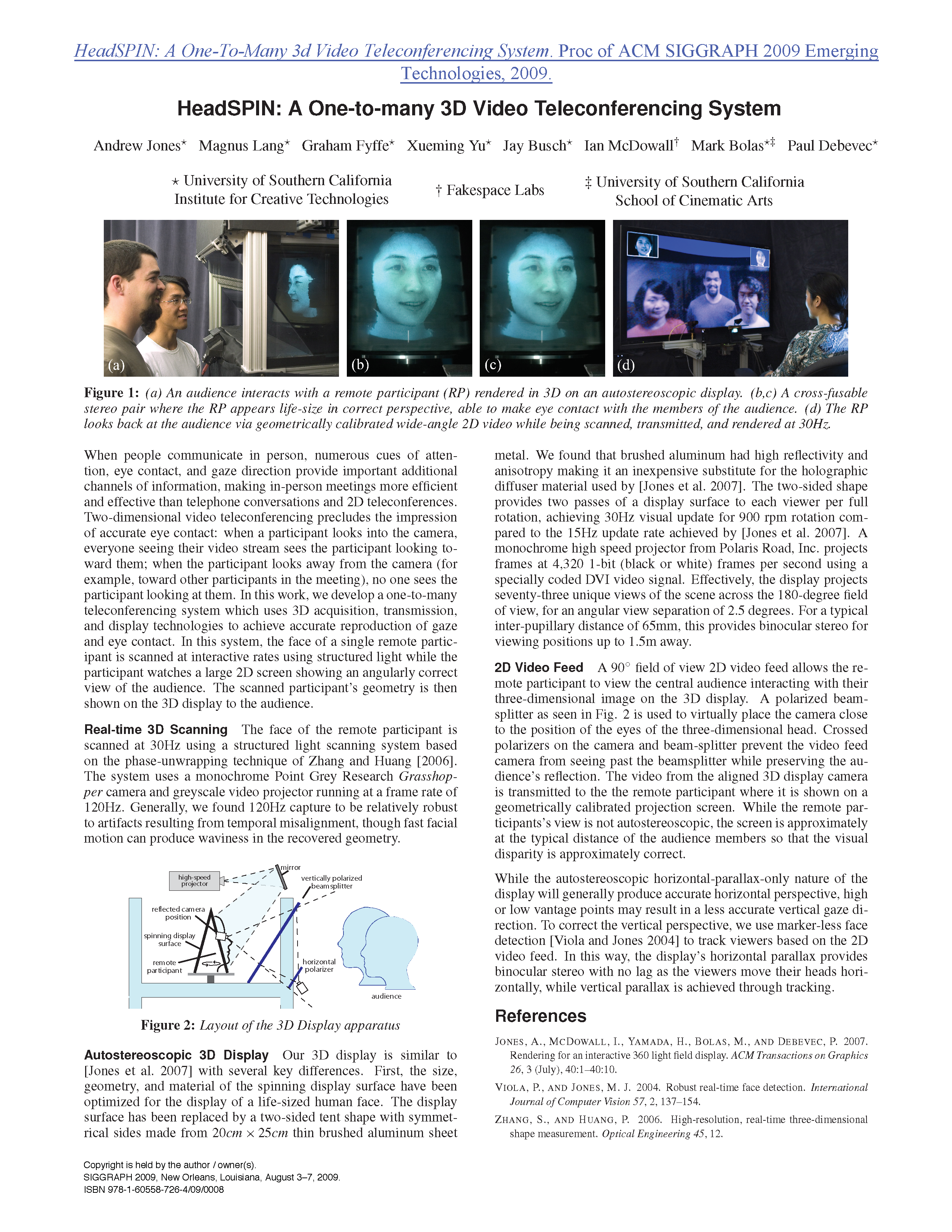2009- HeadSPIN A One-to-many 3D Video Teleconferencing System_etech_TOP SHEET.png