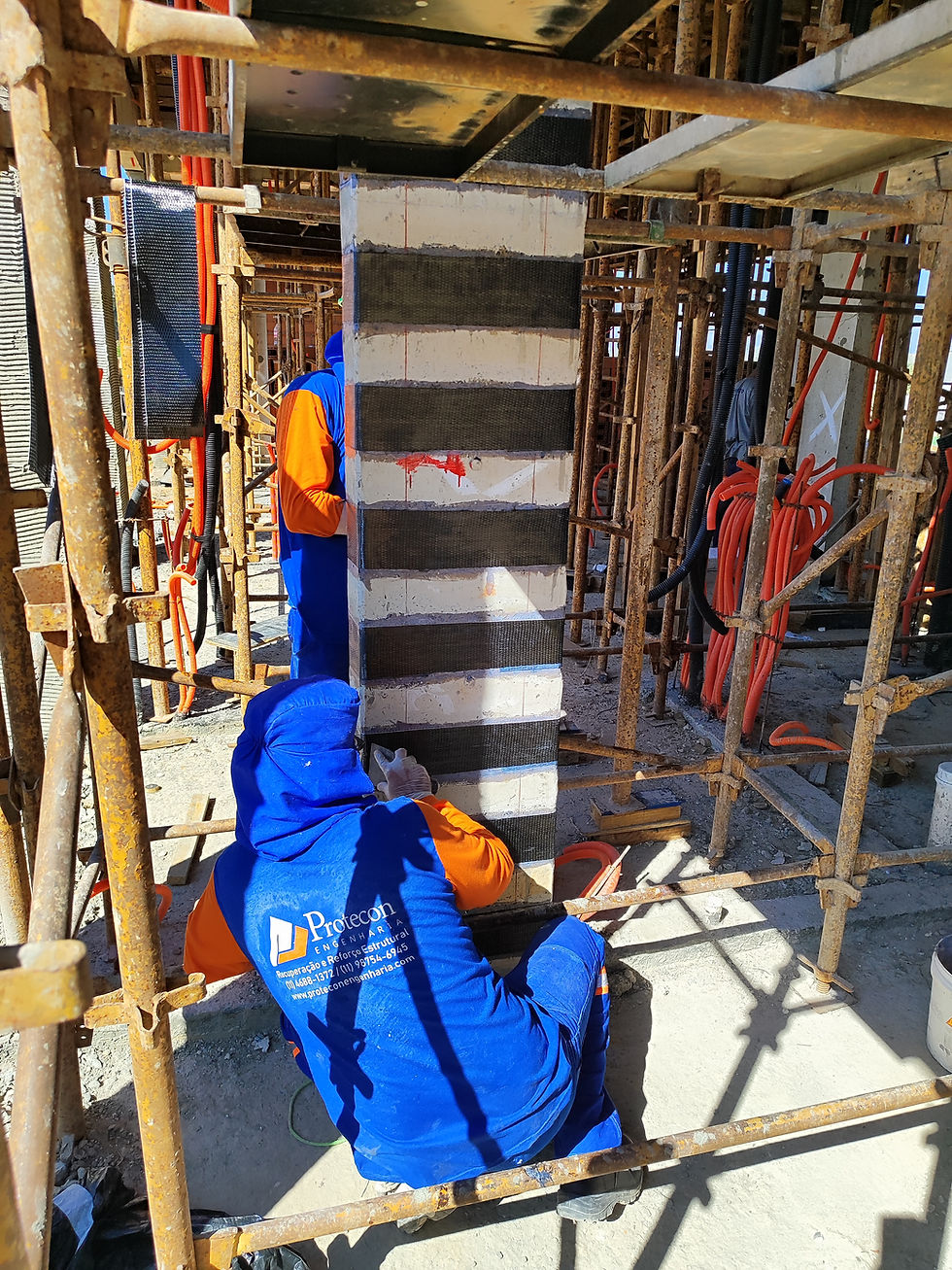 Reforço estrutural com fibra de carbono