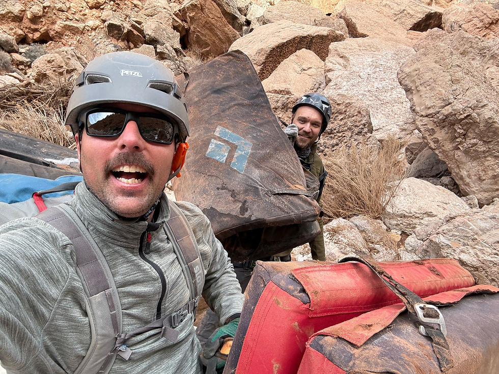 Packing out trash while hiking in the canyon
