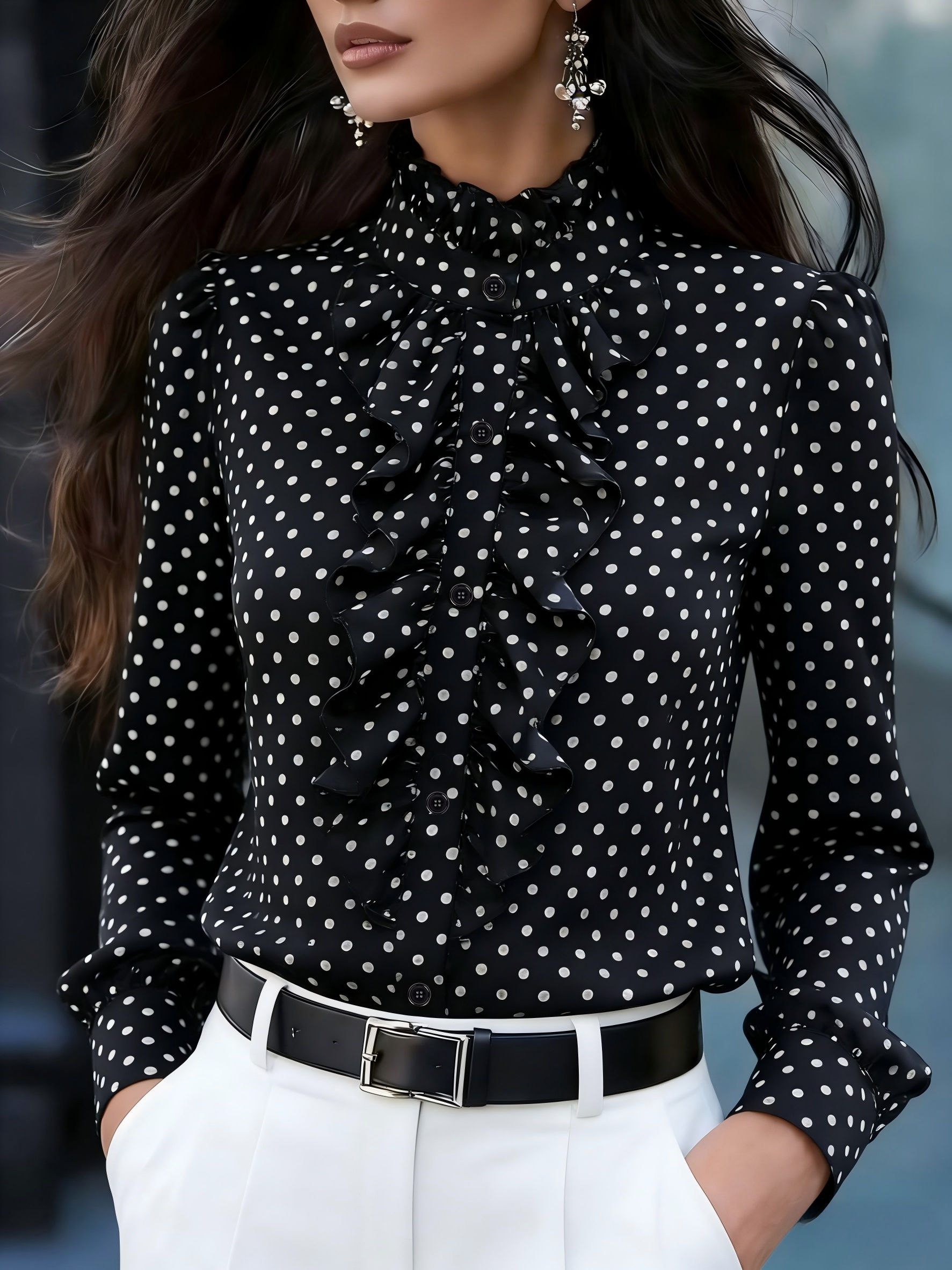 Temperament Loose Woman Shirt Fashion Casual Blouse Elegant Long Sleeve Woman Sh