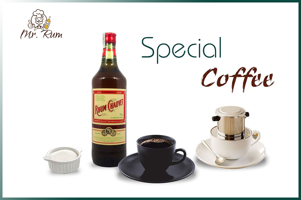 Special coffee with dark rhum chauvet